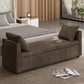 Modern Upholstered Storage Bench with Pillows