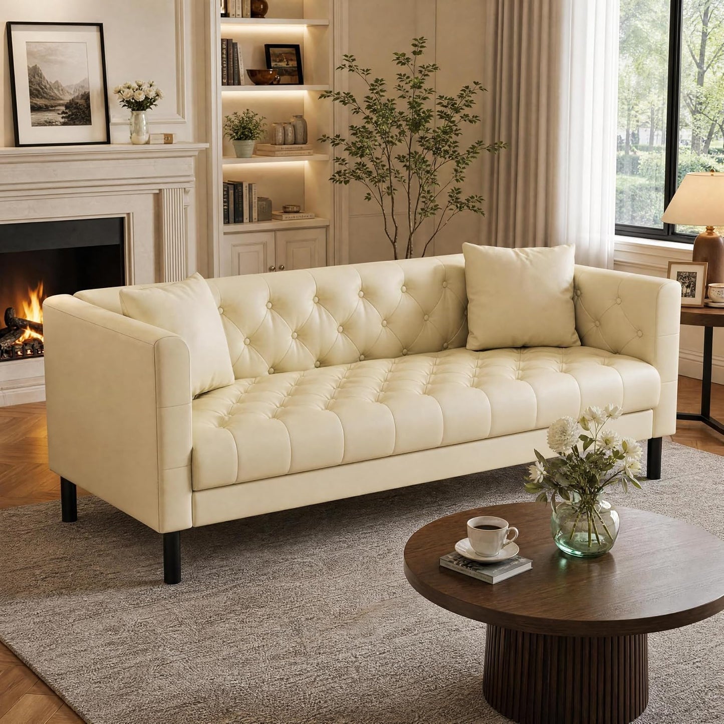 Heritage Tufted Leather Sofa