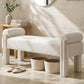 Modern Cylindrical Upholstered Linen Bench
