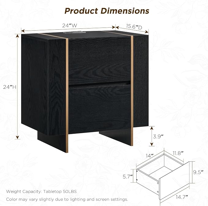 Modern Architectural Wood Dresser with Gold-Capped Feet