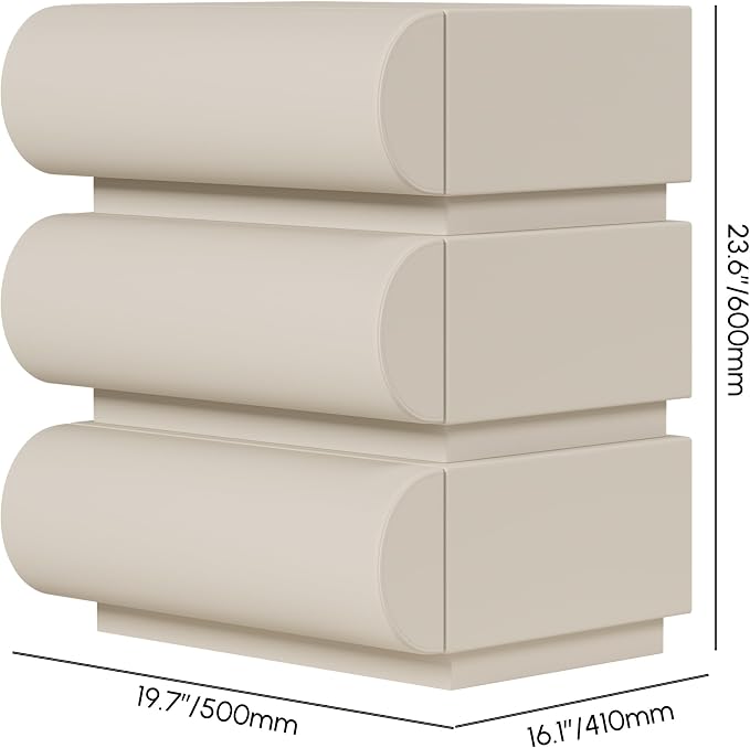 CloudCurve Faux Leather Nightstand Set