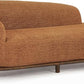 Modern Curved Bouclé Chaise Lounge