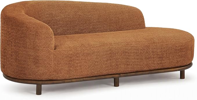 Modern Curved Bouclé Chaise Lounge