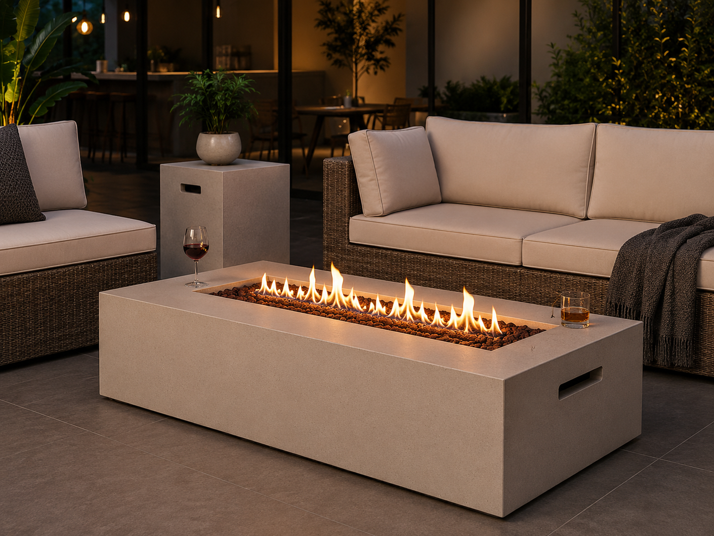 EmberLuxe Modular Fire Pit Table Set