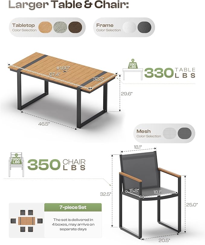 HarborLine Aluminum Outdoor Dining Set