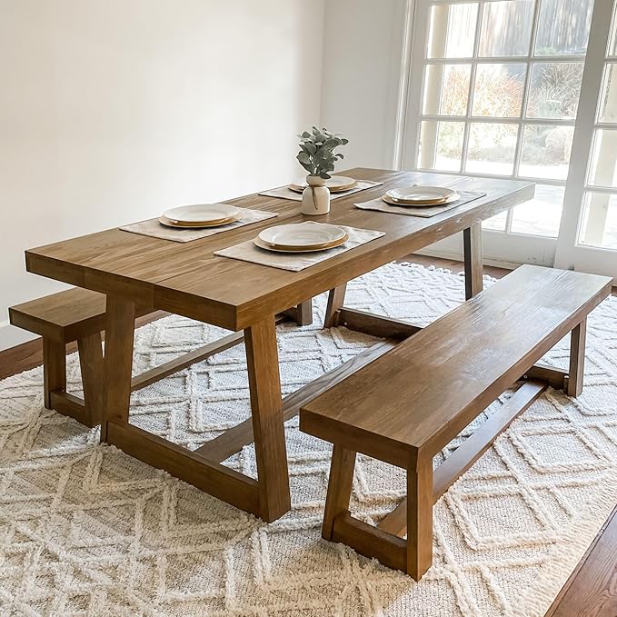 Heritage Grove Solid Wood Farmhouse Dining Table