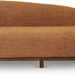 Modern Curved Bouclé Chaise Lounge