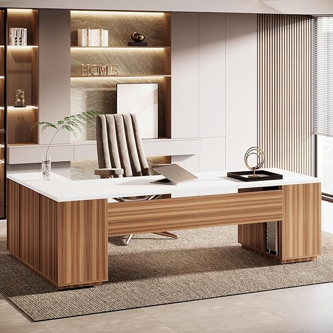 RegalCore L-Shaped Executive Office Desk with File Storage