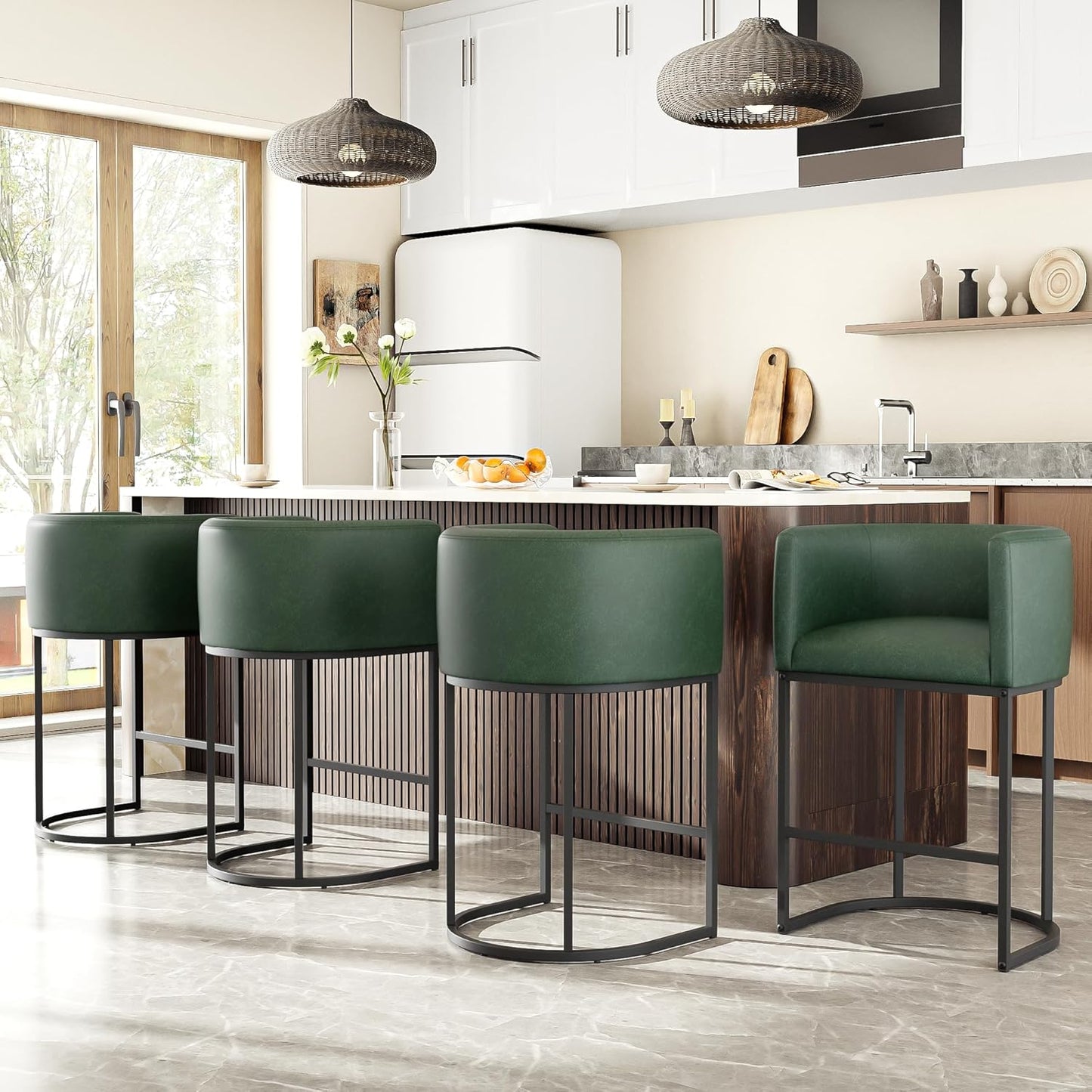 Luxe Curve Counter Stool Set