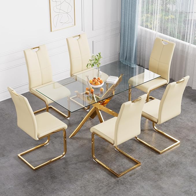 Celeste Rectangular Glass Dining Set