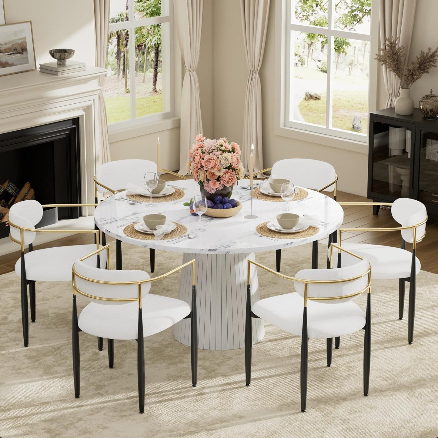 Avery Bouclé Dining Chair Set