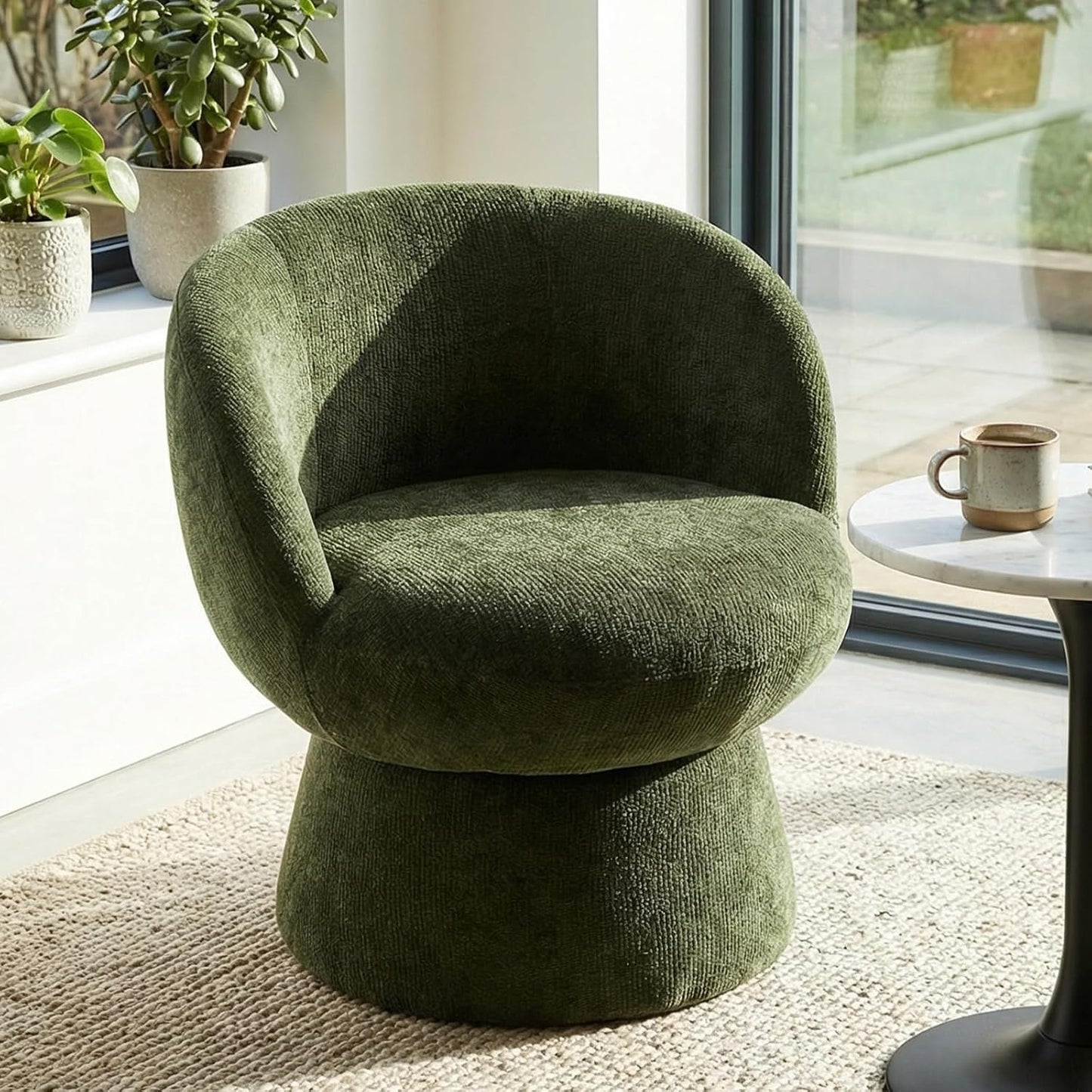 LunaBelle™ Chenille Swivel Chair