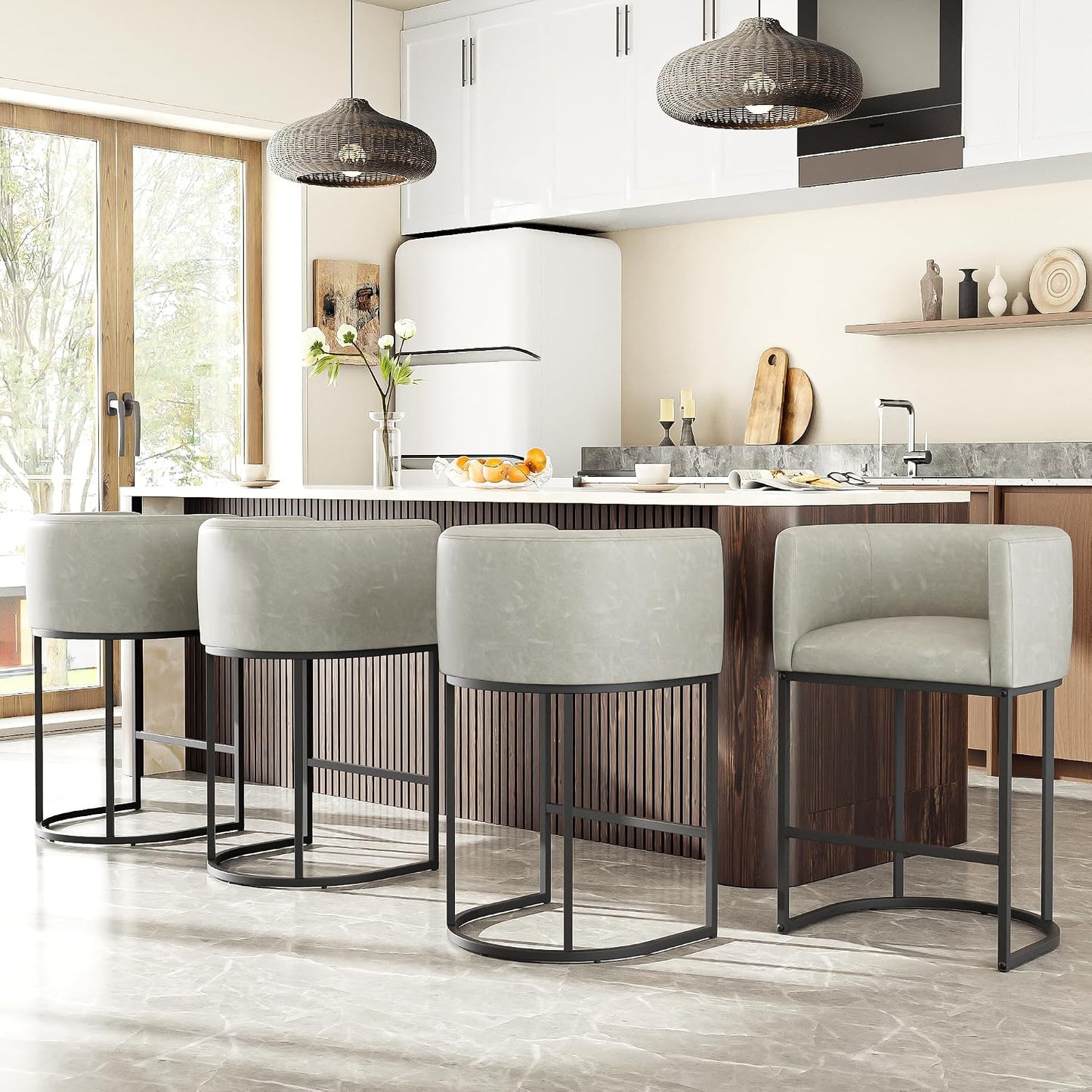 Luxe Curve Counter Stool Set