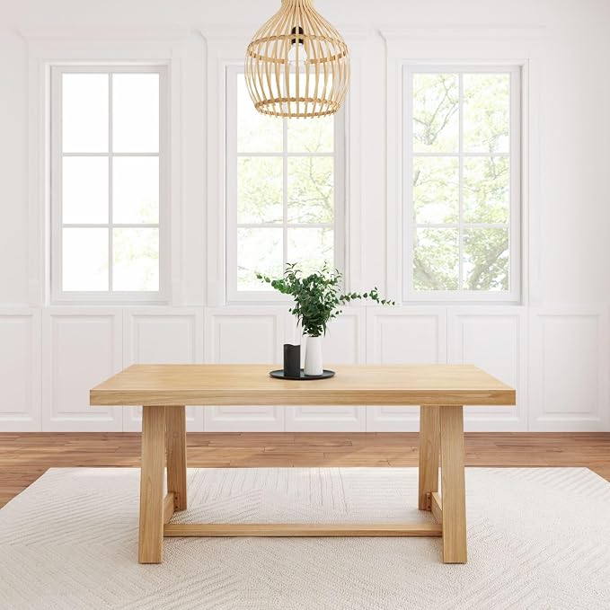 Heritage Grove Solid Wood Farmhouse Dining Table