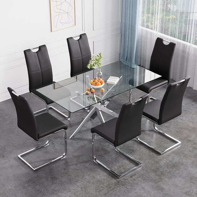 Celeste Rectangular Glass Dining Set