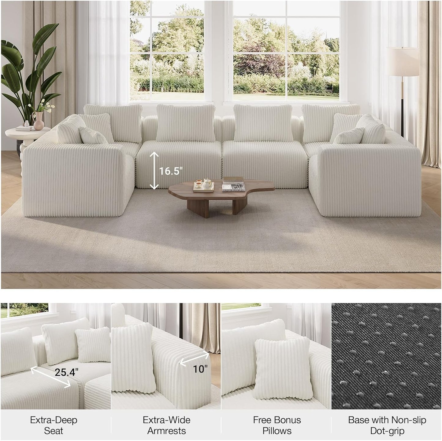 CloudFlex Corduroy Modular Sectional Sofa