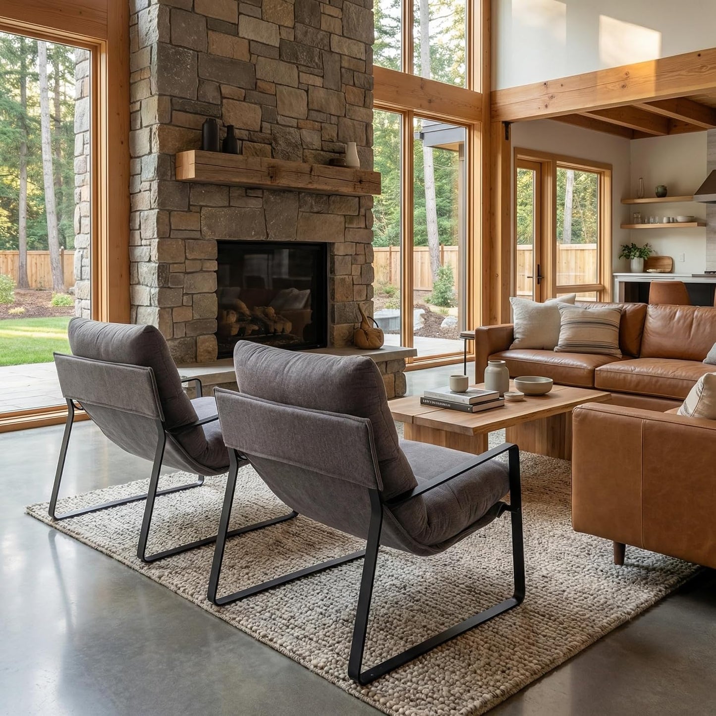 Montrose Fabric & Leather Accent Chair