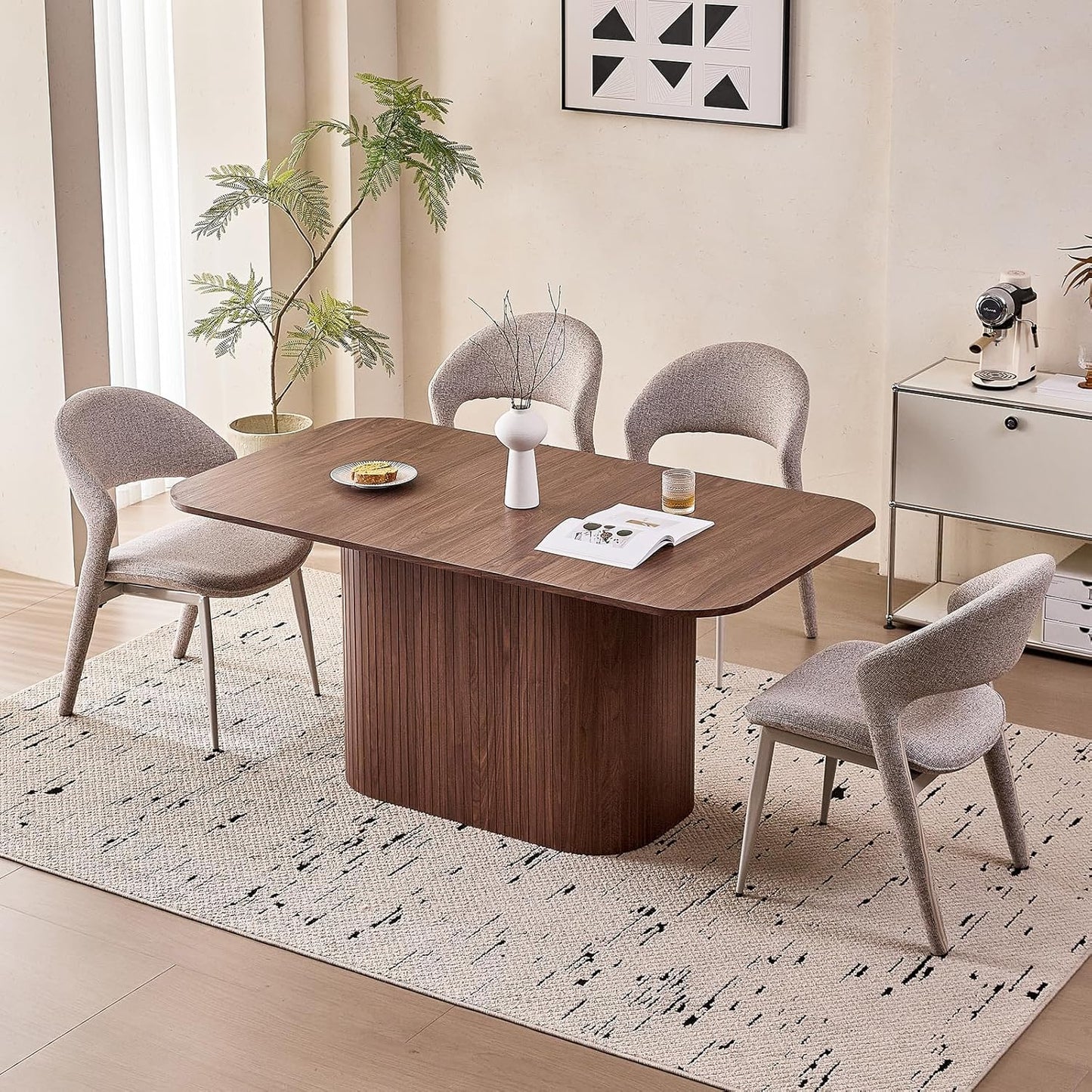 Monroe Fluted Pedestal Dining Table