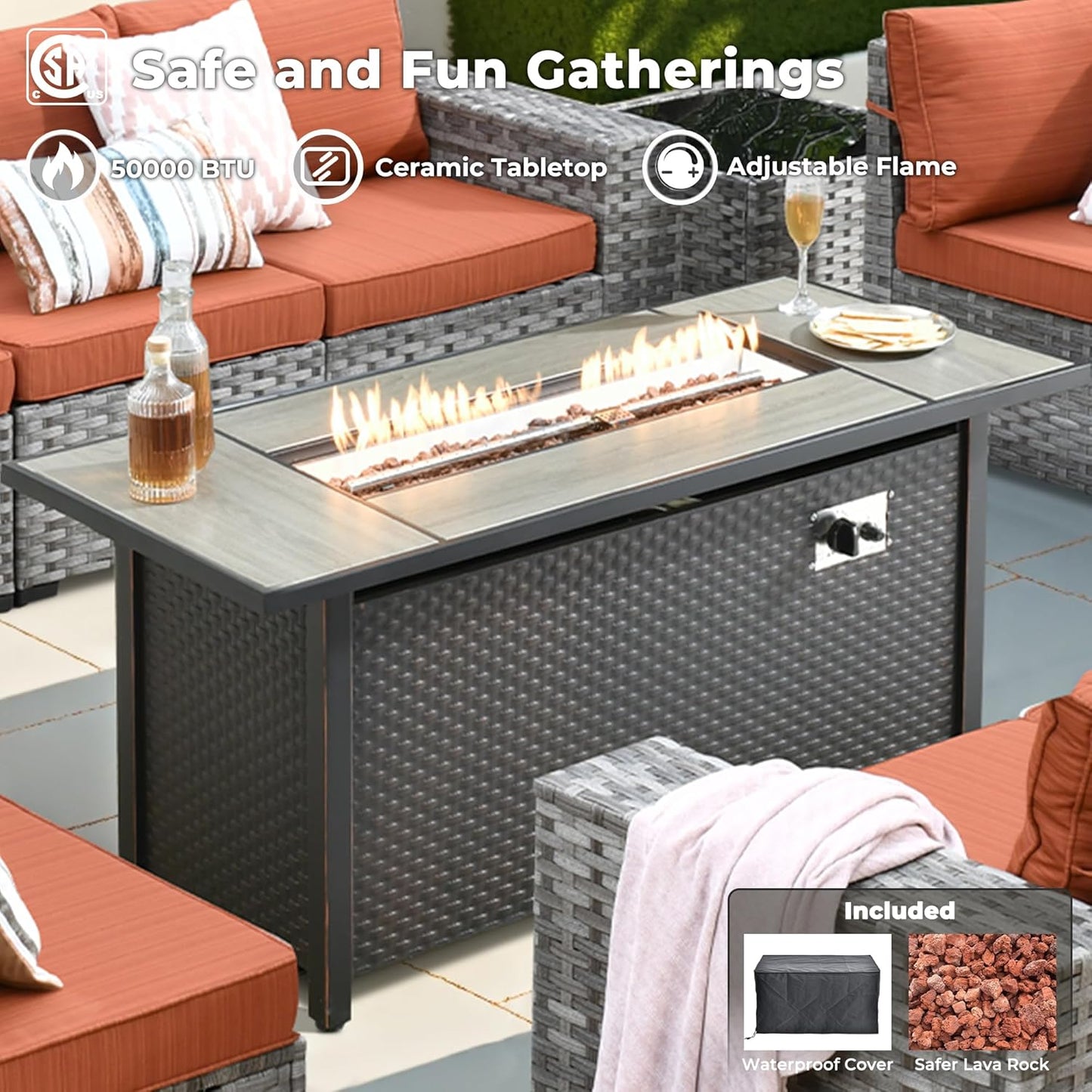 Sunset Ember 16-Piece Patio Fire Pit Set