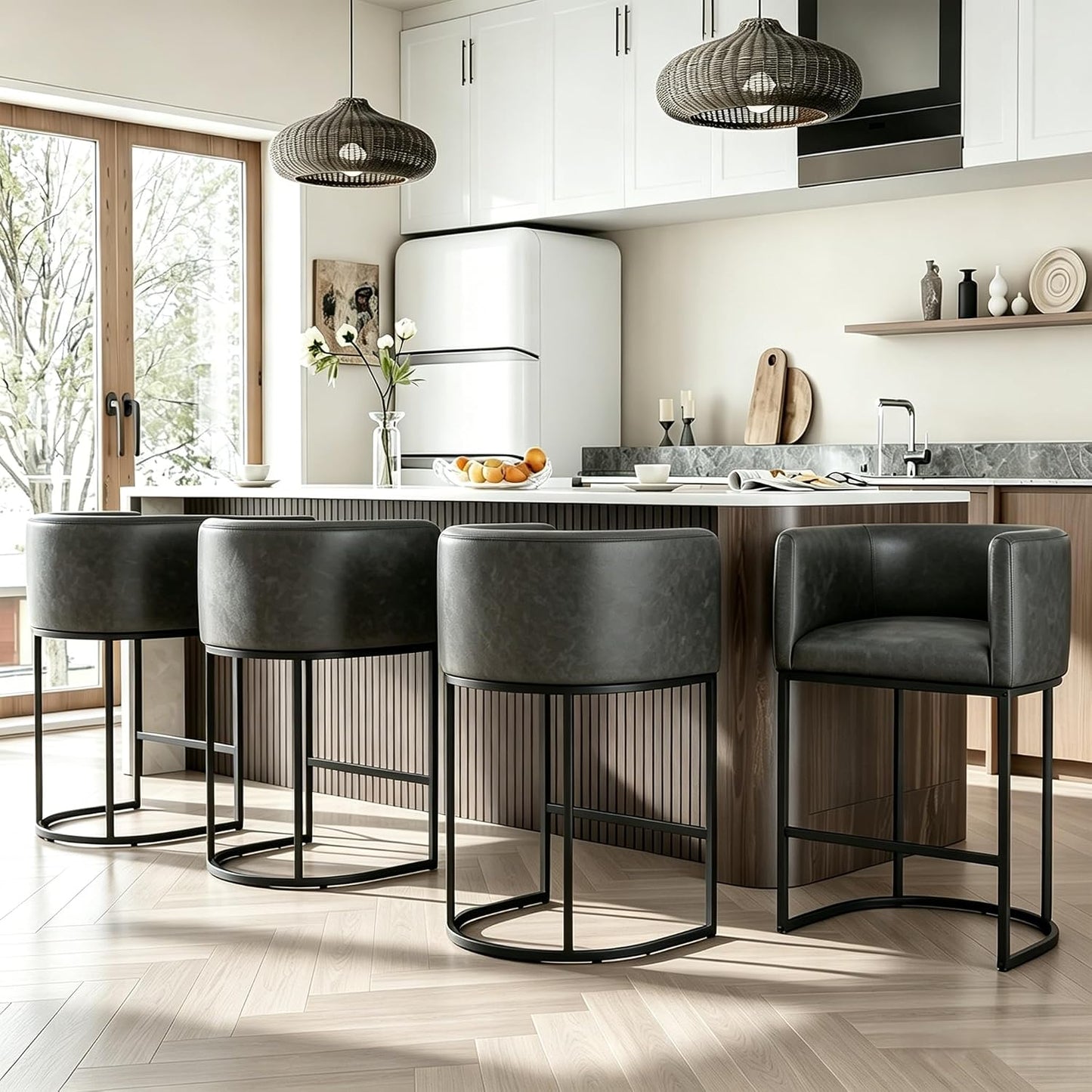 Luxe Curve Counter Stool Set