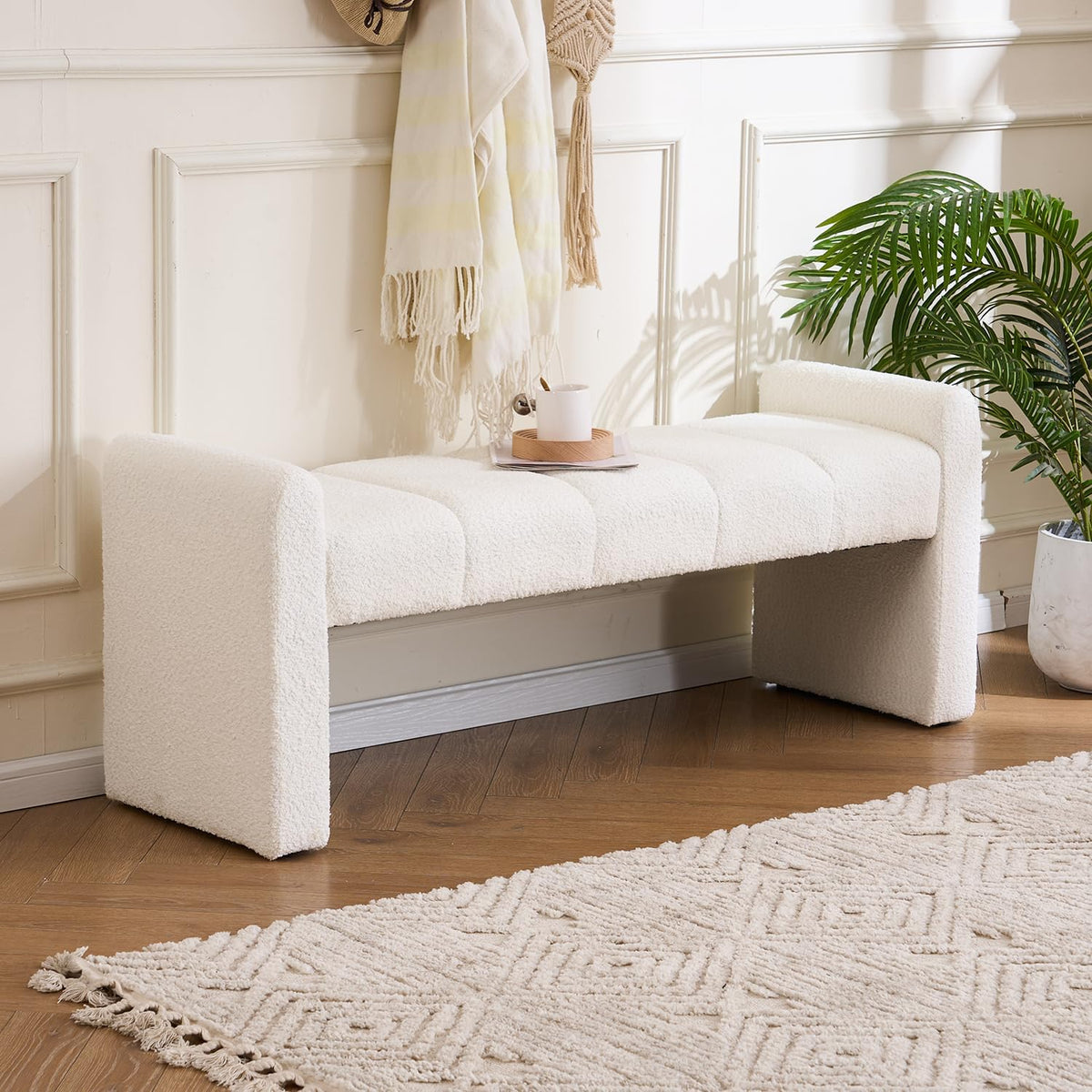 Modern Channel Tufted Upholstered Bench