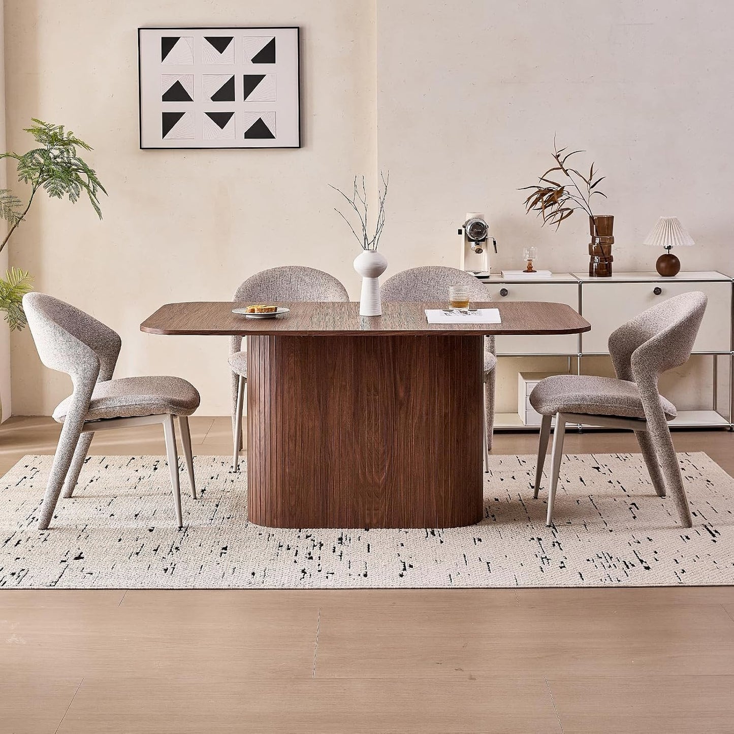 Monroe Fluted Pedestal Dining Table