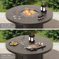 EmberGlow Patio Dining Set with Fire Pit Table