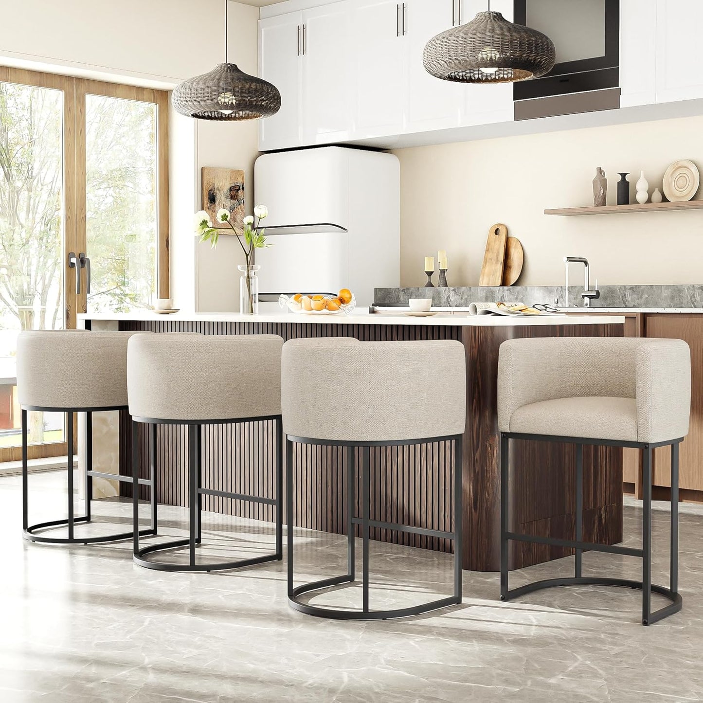 Luxe Curve Counter Stool Set