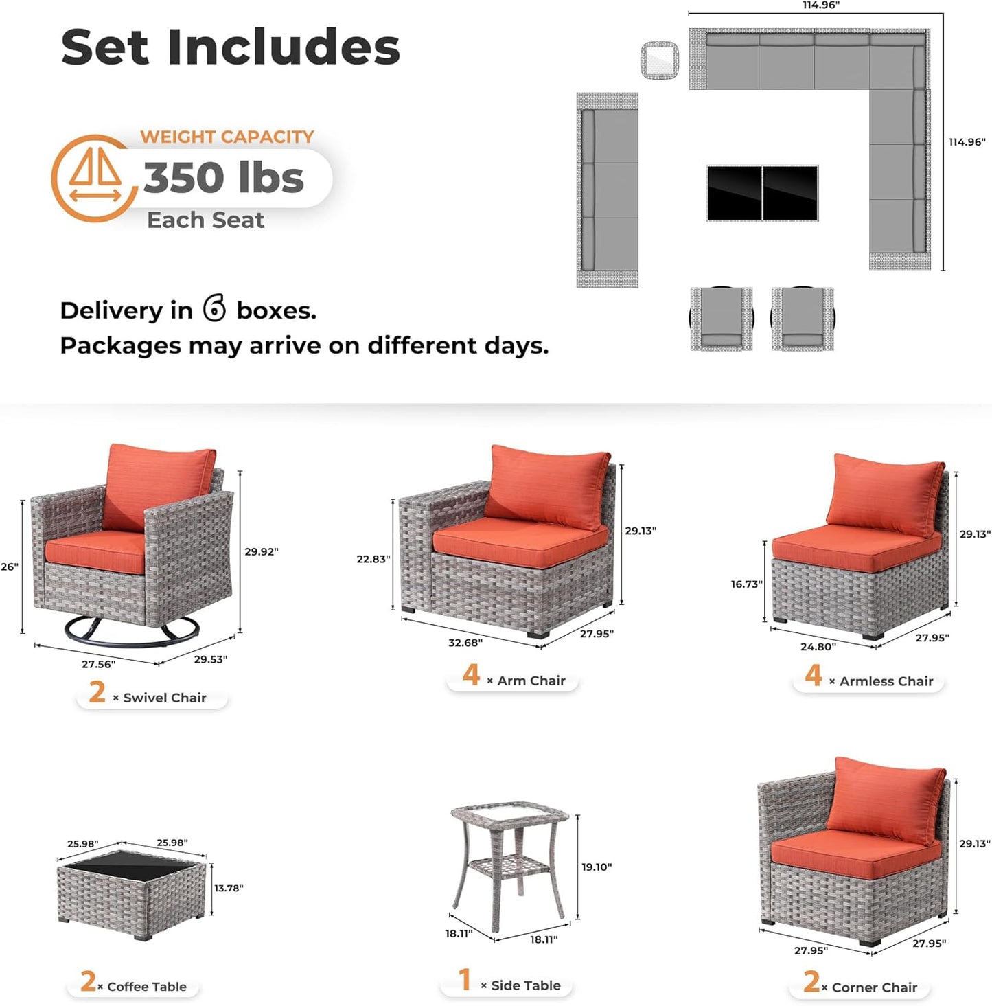 Sunset Ember 16-Piece Patio Fire Pit Set