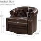 Regent™ Genuine Leather Swivel Barrel Chair