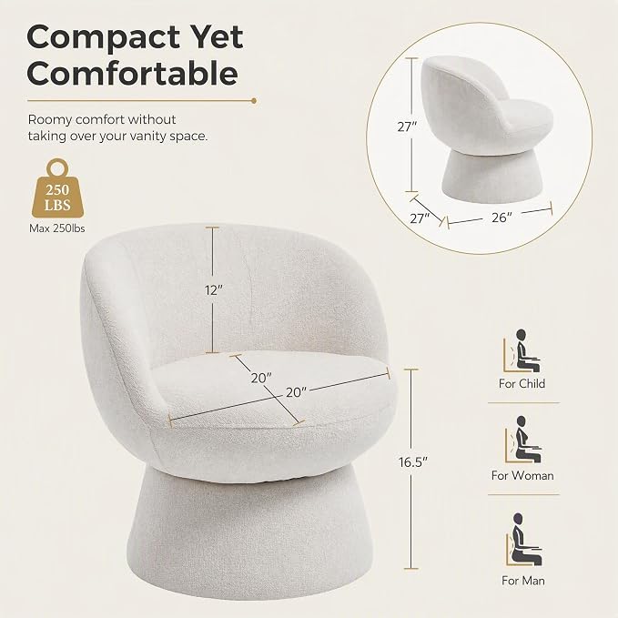 LunaBelle™ Chenille Swivel Chair