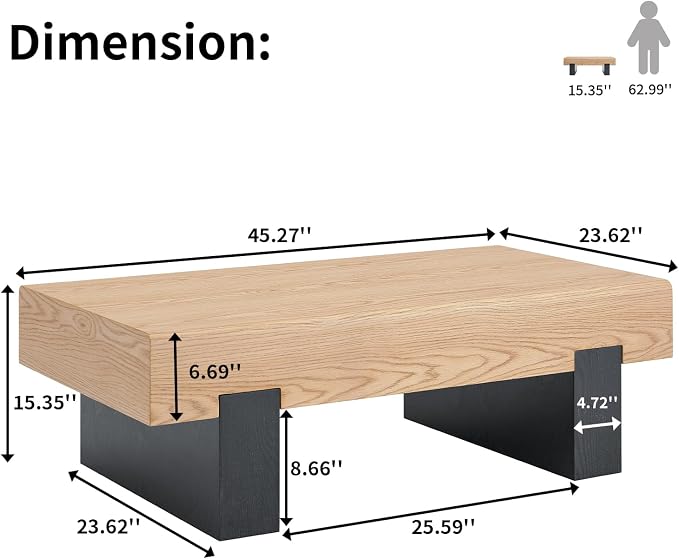 Architectural Block Base Coffee Table