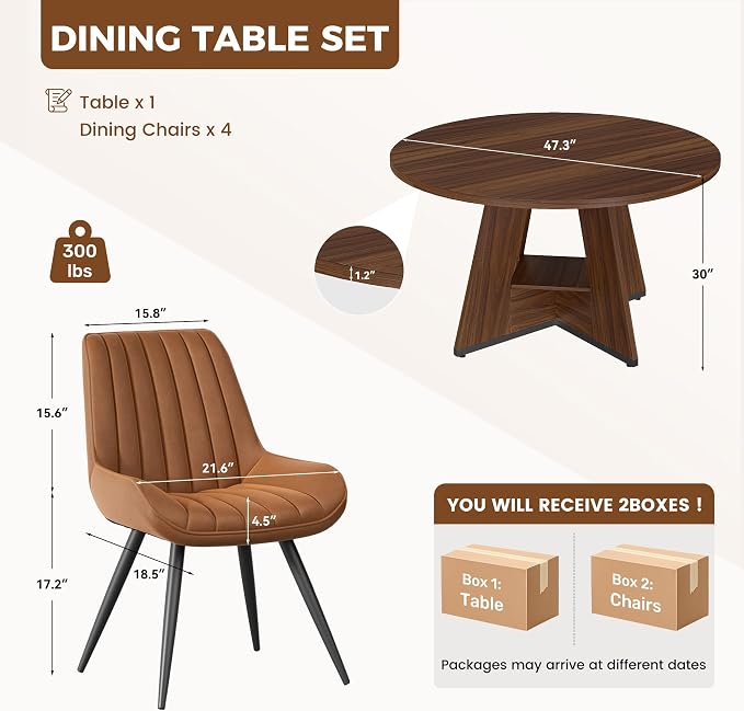 Bennett Round Dining Table Set
