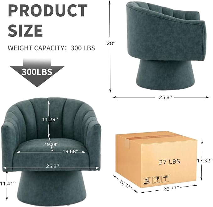 Highgate™ 360° Faux Leather Swivel Barrel Chair
