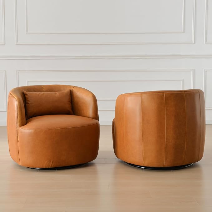 Estate Collection™ Genuine Leather Swivel Accent Chair