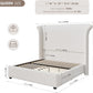 Royal Luxe Faux Fur Wingback Bed with RGB LED Lighting