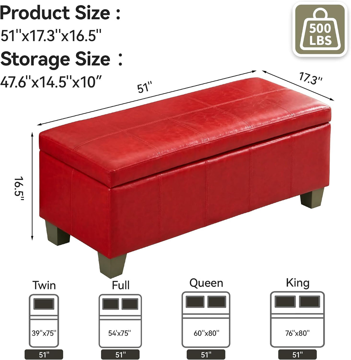 Contemporary Upholstered Storage Bench