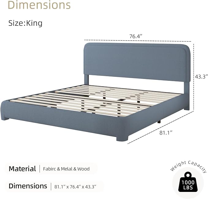 Modern Cloud Curve Bouclé Bed