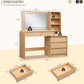 Modern Curved Wood Vanity with Charging Station