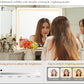 Modern Fluted Corner Vanity Desk with LED Tri-Fold Mirror