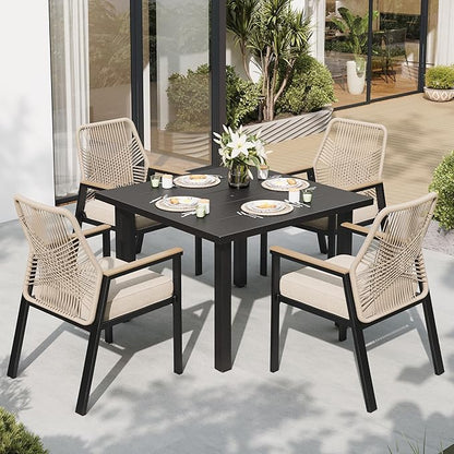 Coastal Breeze Rope Weave Patio Dining Set