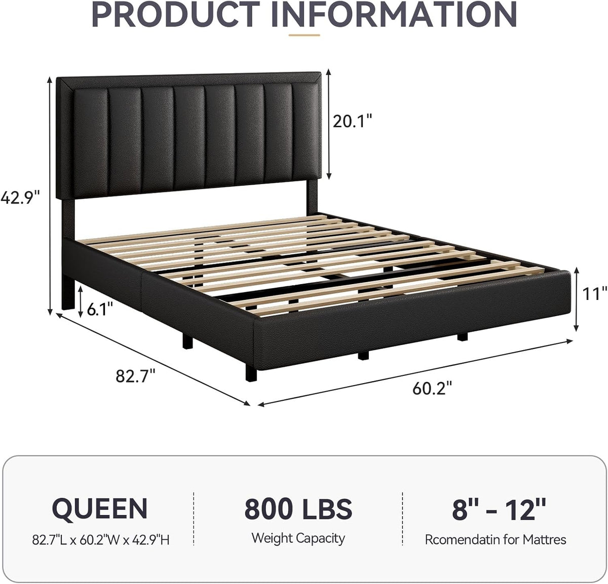 Floating LED Platform Bed