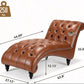 Modern Chesterfield PU Leather Chaise Lounge