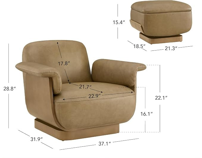 Montclair™ Leather Swivel Chair & Ottoman Set