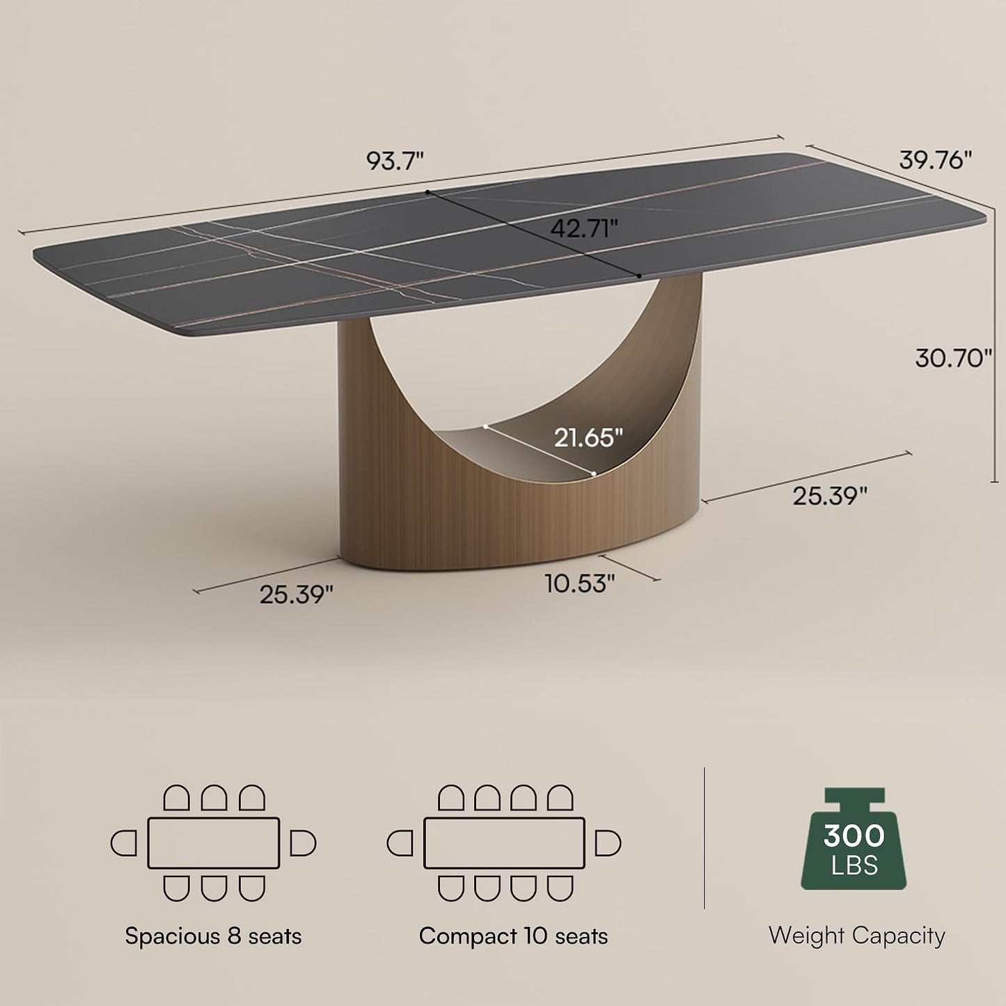 Pandora Luxe™ Sintered Stone Dining Table