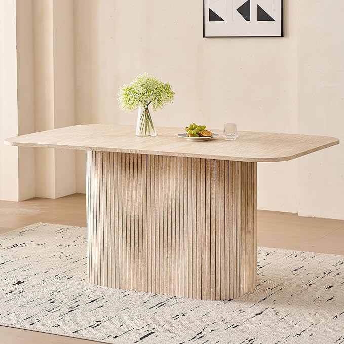 Monroe Fluted Pedestal Dining Table