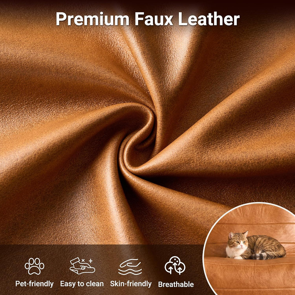 Oversized Faux Leather Lounge Chair