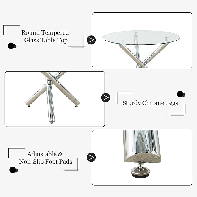 Celeste Round Glass Dining Set