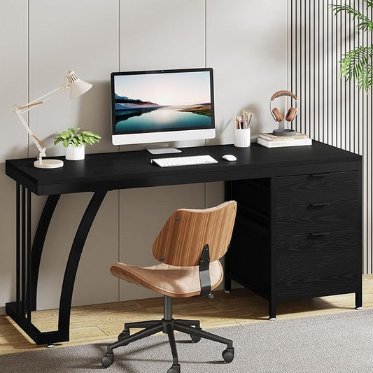 Prestige Computer Desk with Reversible File Cabinet