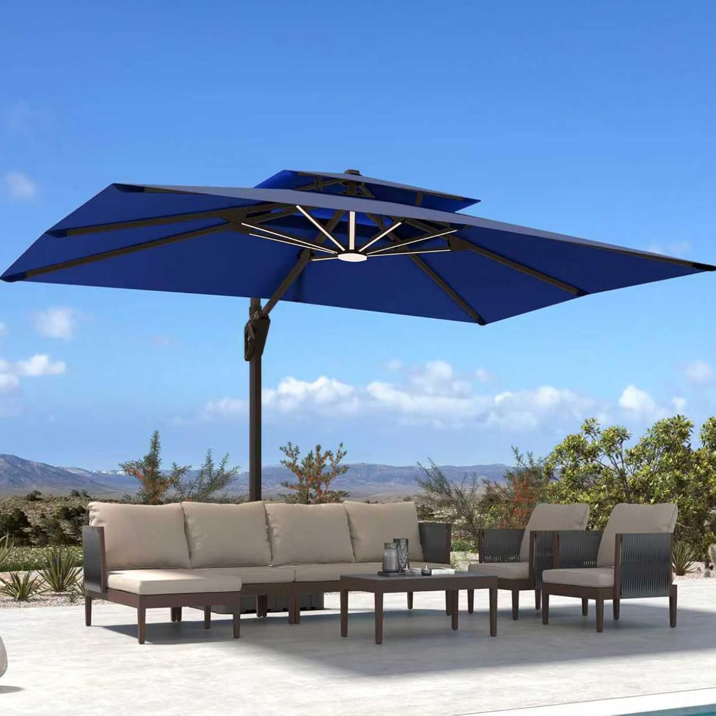 LumiShade LED Cantilever Umbrella